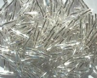 25g 14mm Silver Lined Crystal Twisted Bugles